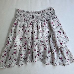 Alter'd State Floral Print Ruffle Mini Skirt XS